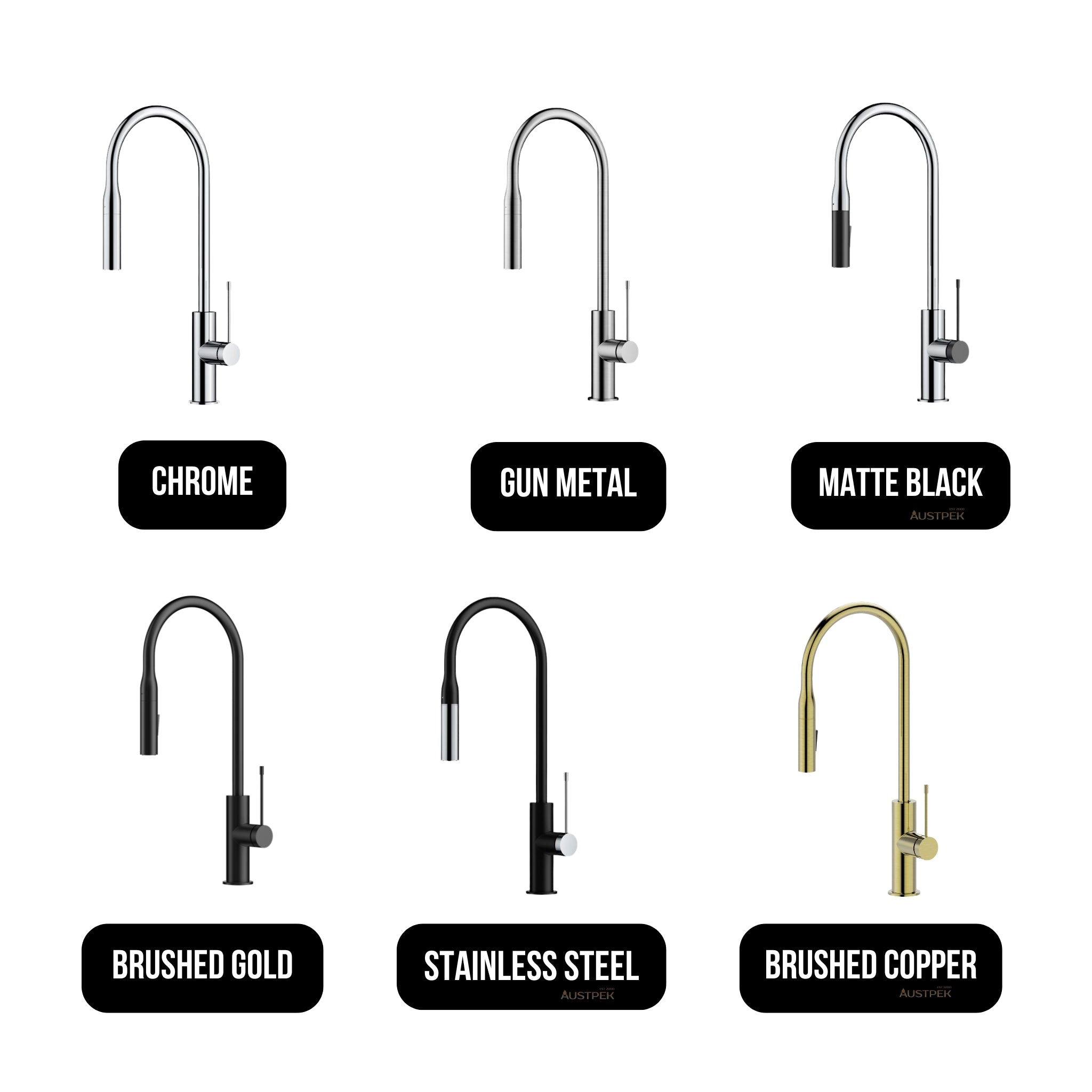 IKON AZIZ PULL-OUT SINK MIXER 510MM MATTE BLACK