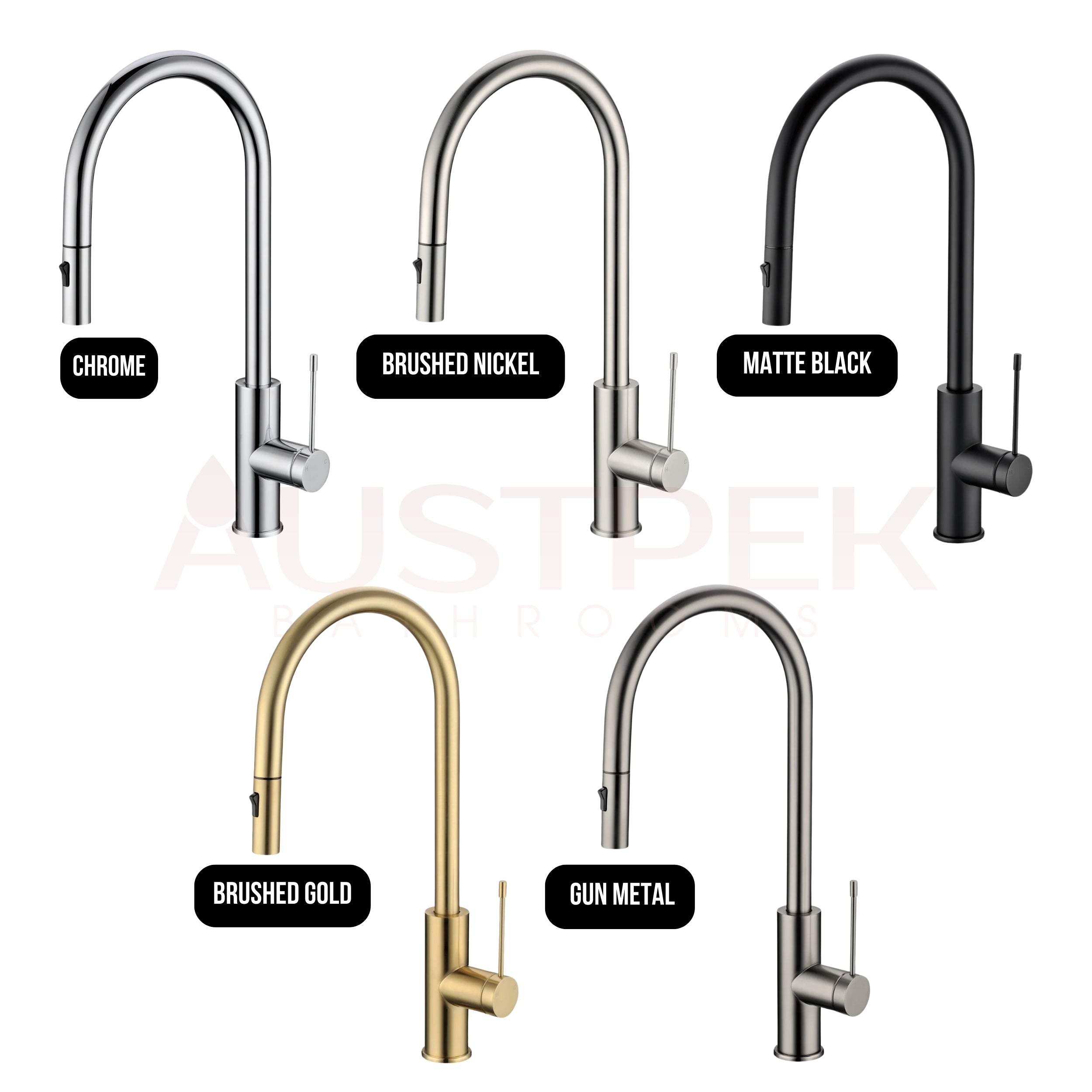 IKON AZIZ-II PULL OUT SINK MIXER BRUSHED GOLD