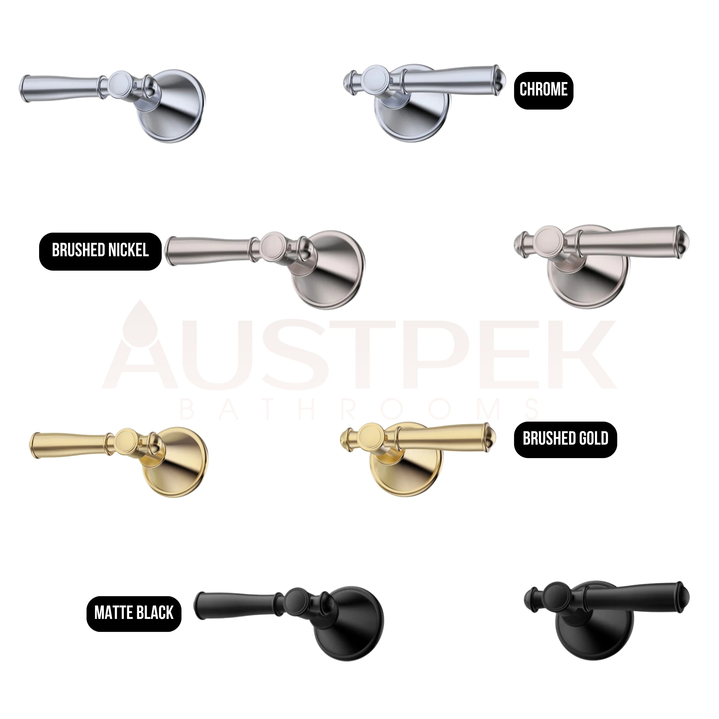 IKON CLASICO WALL TOP ASSEMBLIES MATTE BLACK (BRASS HANDLE)