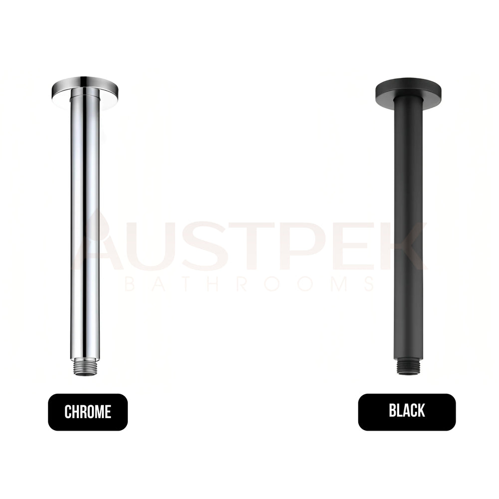 INSPIRE CEILING SHOWER ARM ROUND 450MM BLACK