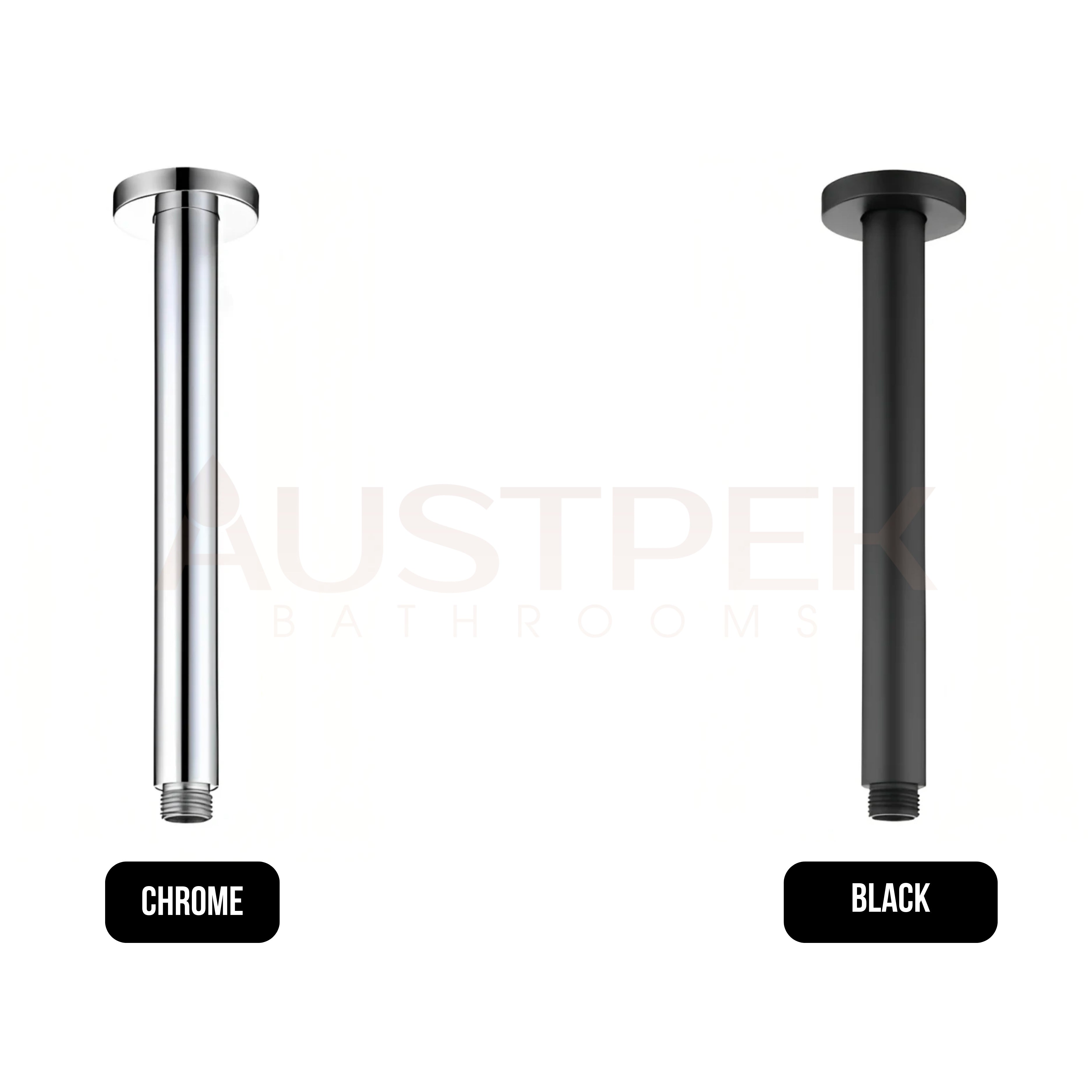 INSPIRE CEILING SHOWER ARM ROUND 450MM BLACK