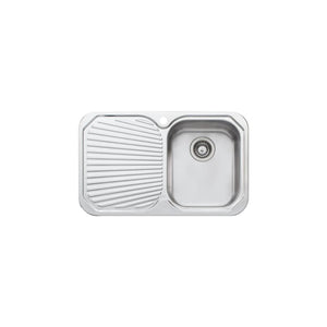 OLIVERI PETITE SINGLE BOWL TOPMOUNT ALFRESCO AND KITCHEN SINK WITH DRAINER STAINLESS STEEL 770MM