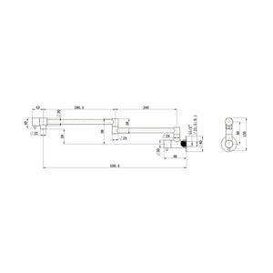 BELLA VISTA MICA HERITAGE POT FILLER 558MM FRENCH GOLD