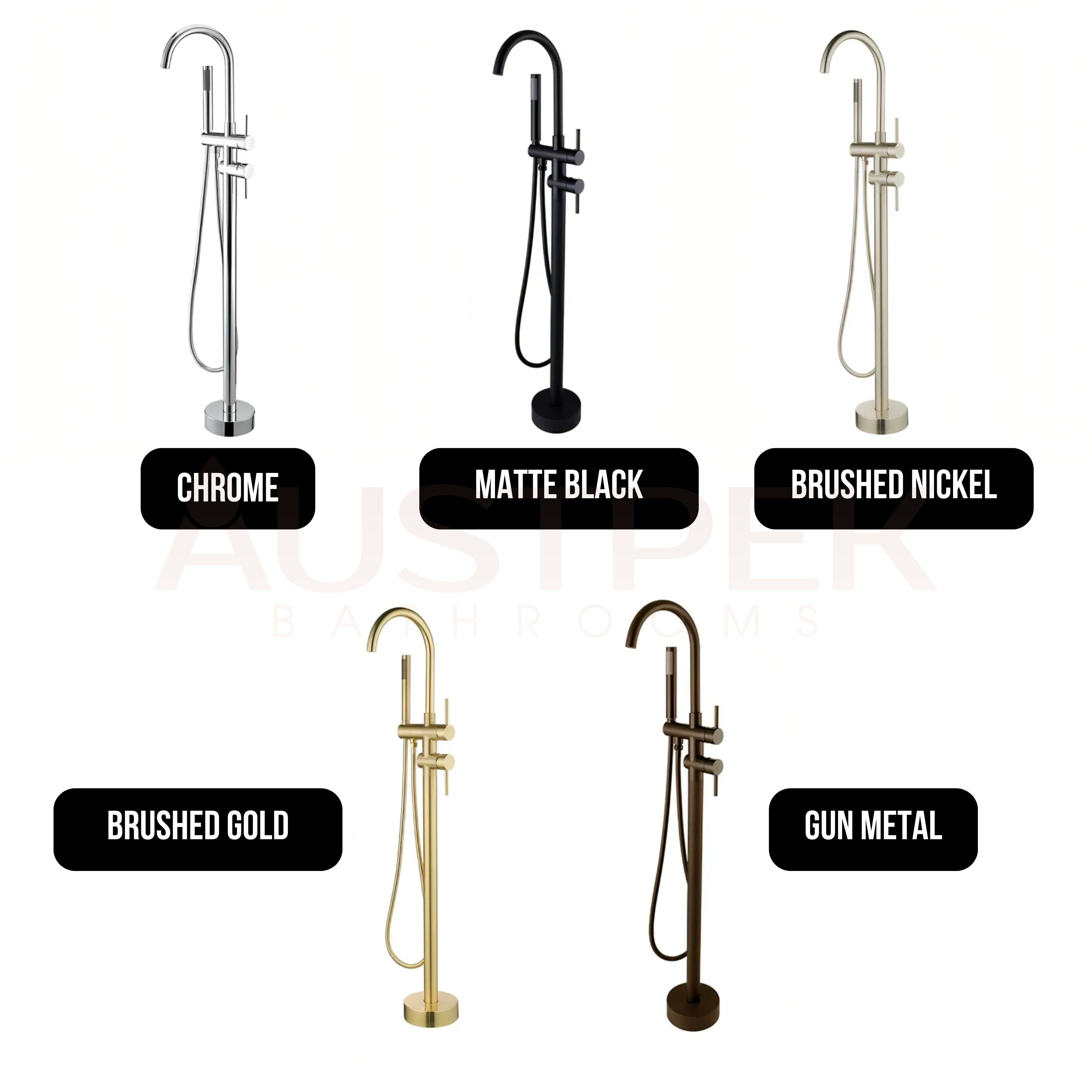 INSPIRE PAVIA FREE STANDING BATH MIXER GUN METAL