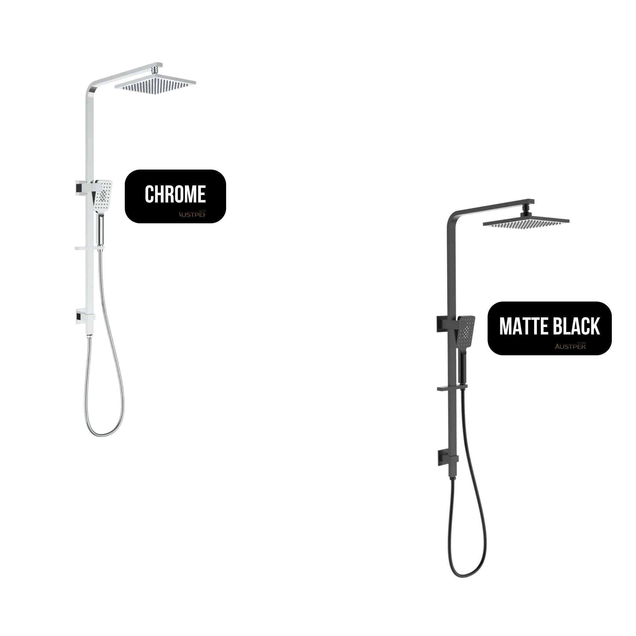 IKON EDEN MULTIFUNCTION TWIN SHOWER SET 890MM MATTE BLACK