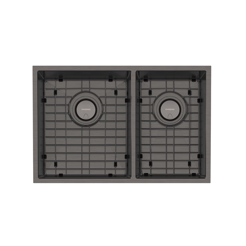PHOENIX 4000 SERIES 1 AND 3/4 BOWL SINK BRUSHED CARBON 683MM
