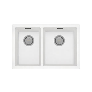 PHOENIX 5000 SERIES 1 AND 3/4 BOWL SINK MATTE WHITE 713MM