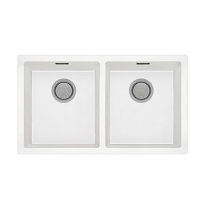 PHOENIX 5000 SERIES DOUBLE BOWL SINK MATTE WHITE 802MM