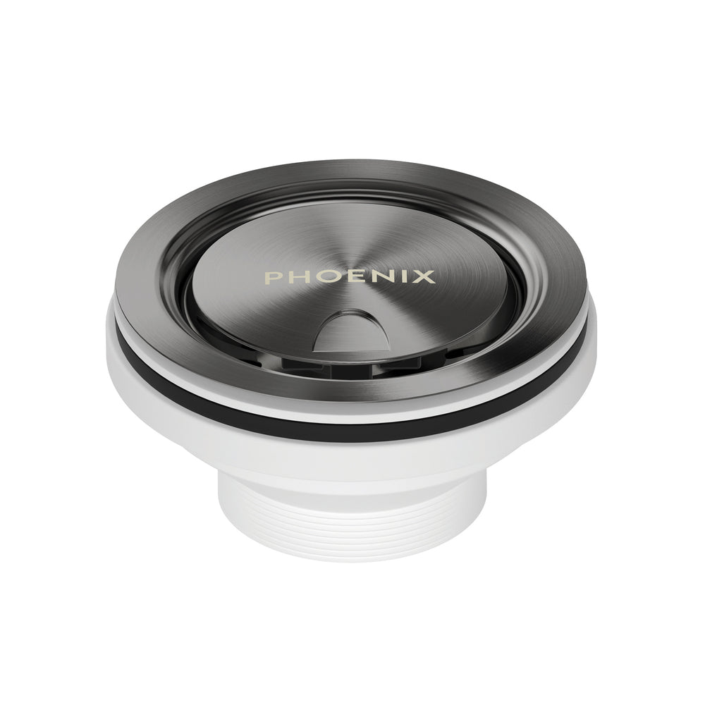 PHOENIX COVERED SINK BASKET WASTE BRUSHED CARBON
