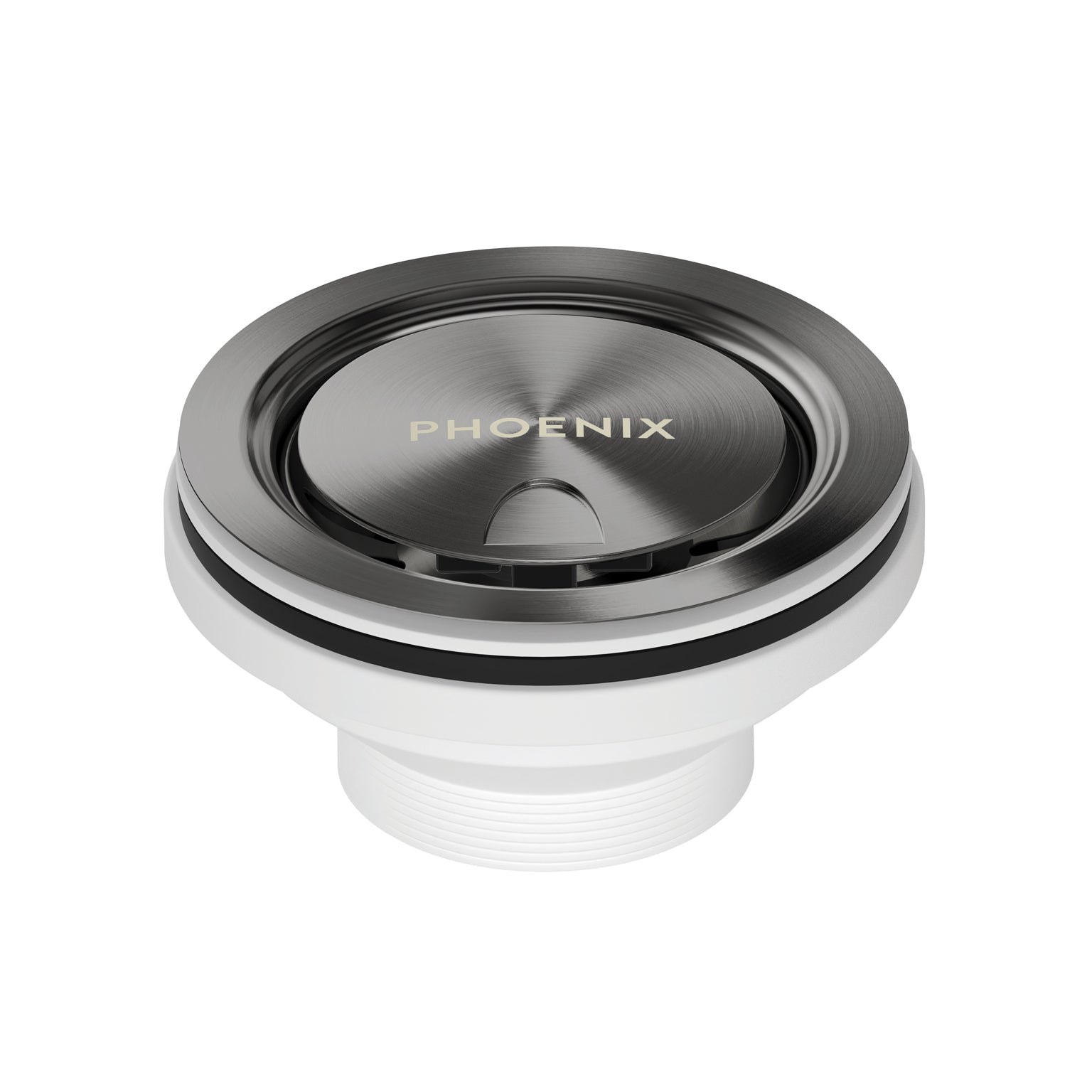 PHOENIX COVERED SINK BASKET WASTE BRUSHED CARBON