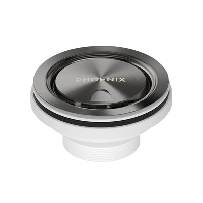 PHOENIX COVERED SINK BASKET WASTE BRUSHED CARBON