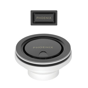 PHOENIX COVERED SINK BASKET WASTE WITH OVERFLOW MATTE BLACK