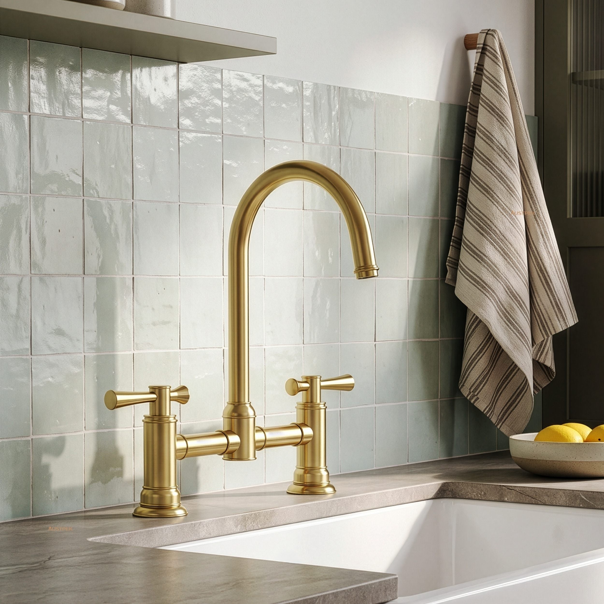 PHOENIX CROMFORD EXPOSED SINK SET 325MM BRUSHED GOLD