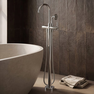 PHOENIX CROMFORD FLOOR MOUNTED BATH MIXER WITH HAND SHOWER CHROME
