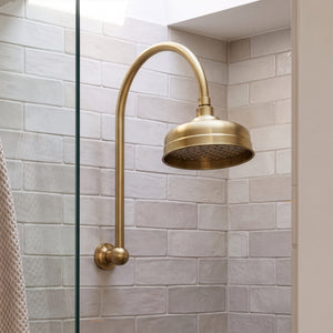 PHOENIX CROMFORD HIGH-RISE SHOWER ARM AND ROSE 150MM BRUSHED GOLD