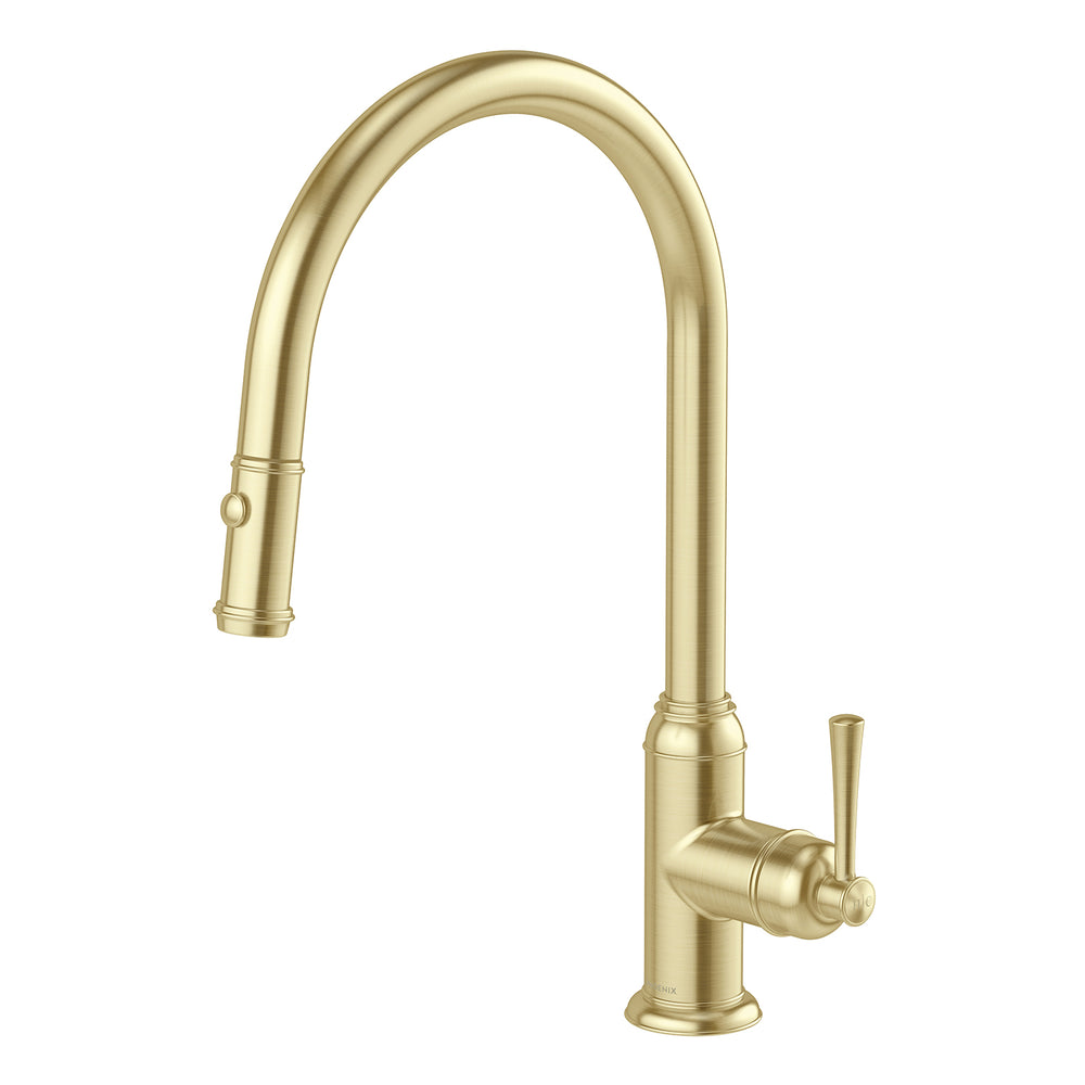 PHOENIX CROMFORD PULL OUT SINK MIXER 402MM BRUSHED GOLD