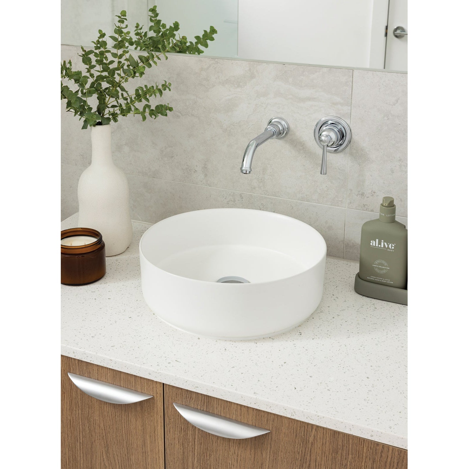 PHOENIX CROMFORD LEAD FREE SWITCHMIX WALL BASIN / BATH MIXER SET 180MM COMPLETE KIT CHROME