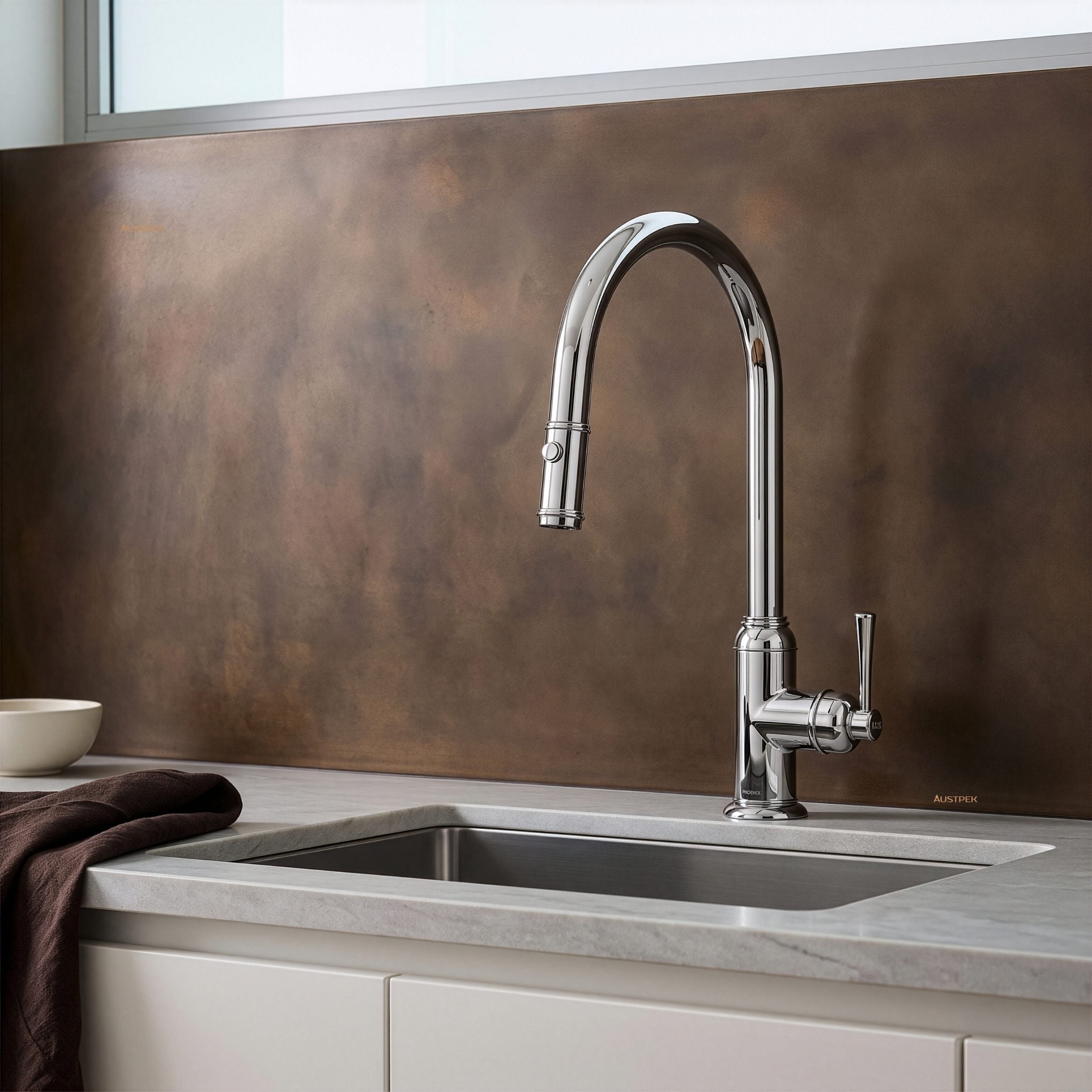 PHOENIX CROMFORD PULL OUT SINK MIXER 402MM CHROME