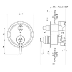 PHOENIX CROMFORD SWITCH MIX SHOWER / BATH DIVERTER MIXER COMPLETE KIT CHROME