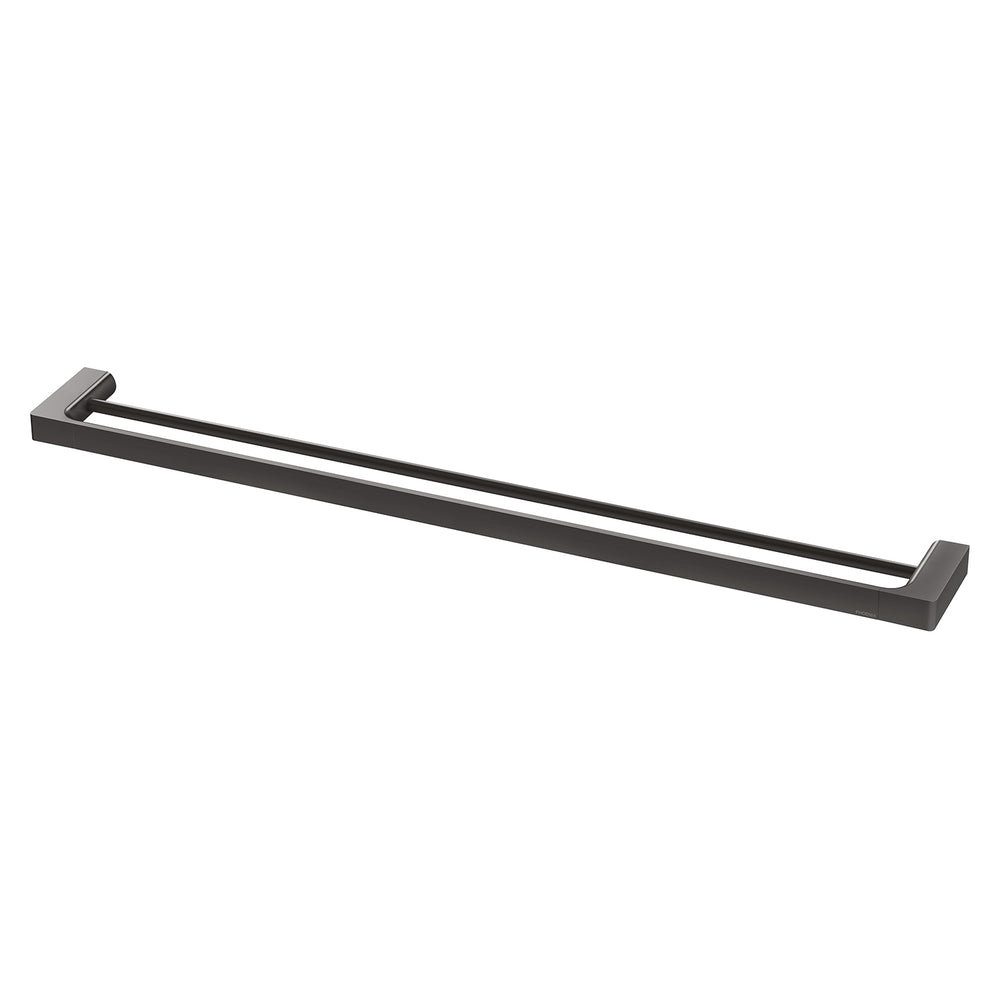 PHOENIX GLOSS DOUBLE NON-HEATED TOWEL RAIL BRUSHED CARBON 800MM