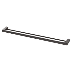 PHOENIX GLOSS DOUBLE NON-HEATED TOWEL RAIL BRUSHED CARBON 800MM