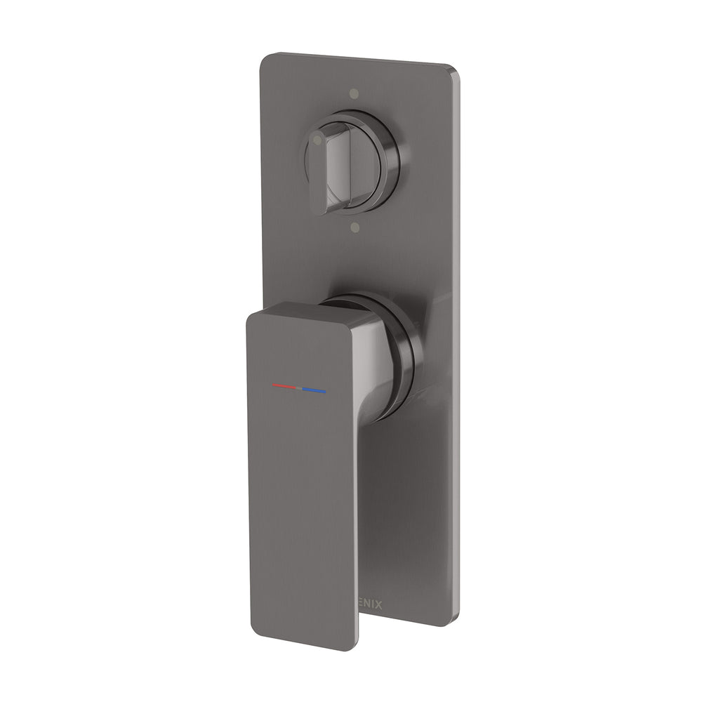 PHOENIX GLOSS MKII SWITCHMIX SHOWER / BATH DIVERTER MIXER COMPLETE KIT BRUSHED CARBON