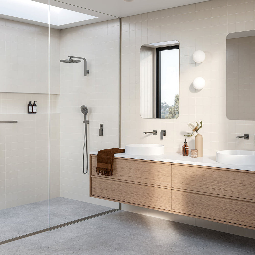 PHOENIX GLOSS MKII SWITCHMIX SHOWER / BATH DIVERTER MIXER COMPLETE KIT BRUSHED CARBON