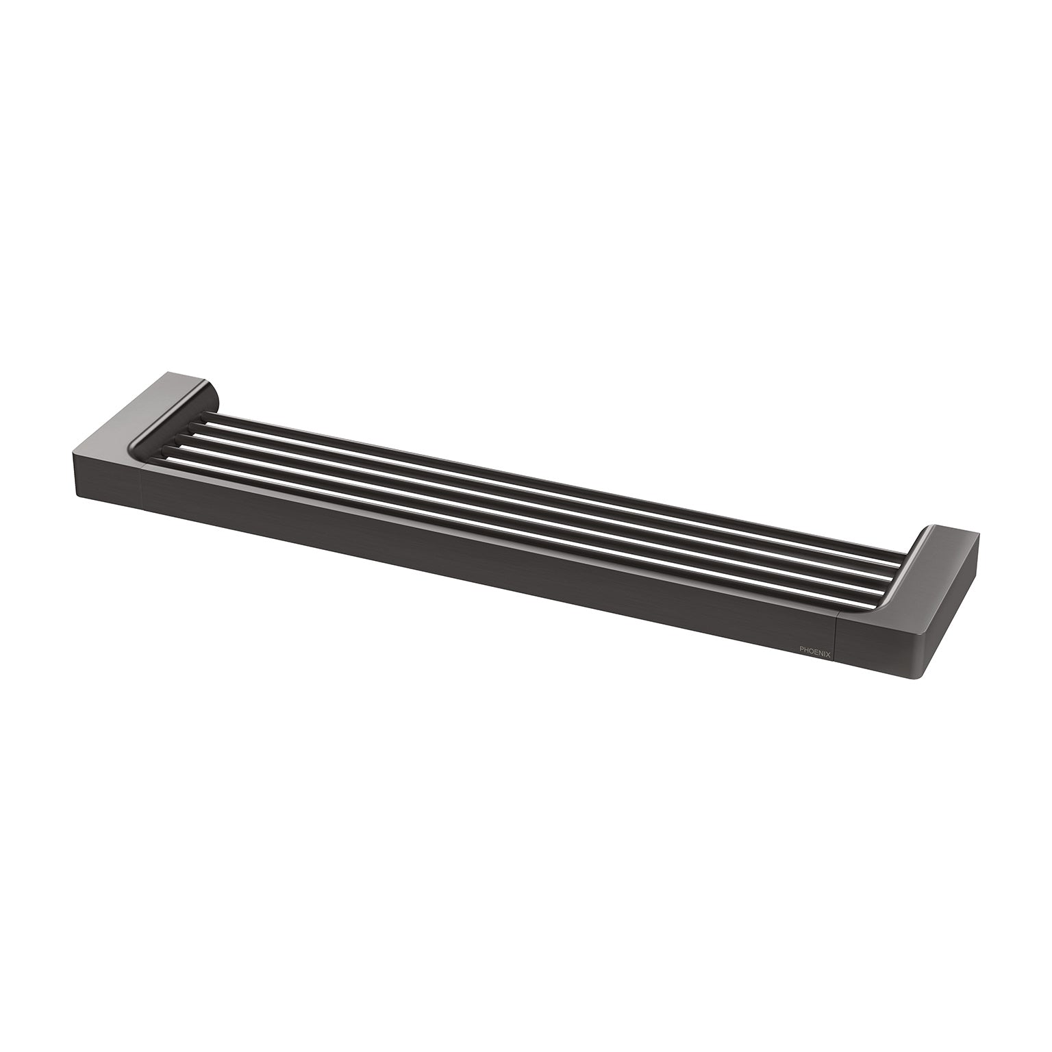 PHOENIX GLOSS SHOWER SHELF 400MM BRUSHED CARBON