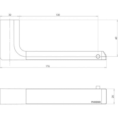 PHOENIX GLOSS TOILET ROLL HOLDER 176MM BRUSHED CARBON