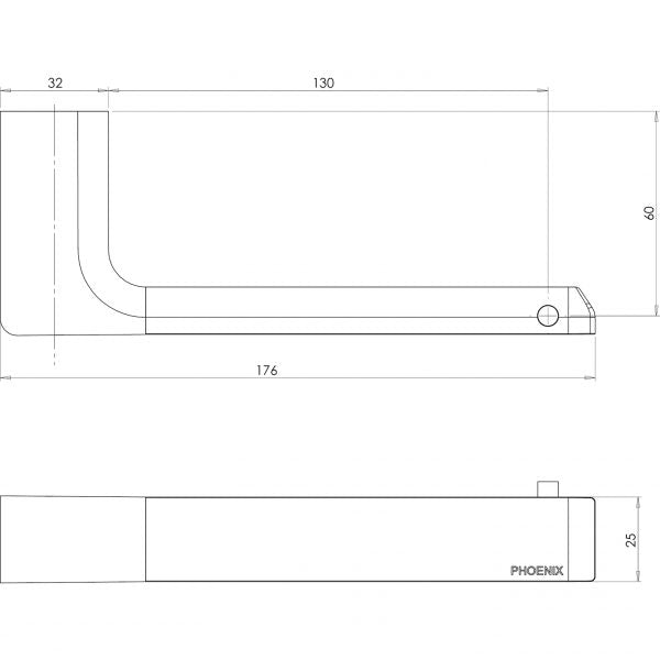 PHOENIX GLOSS TOILET ROLL HOLDER 176MM BRUSHED CARBON