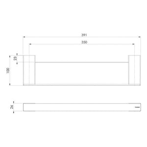 PHOENIX LEXI MKII SHOWER SHELF 391MM CHROME
