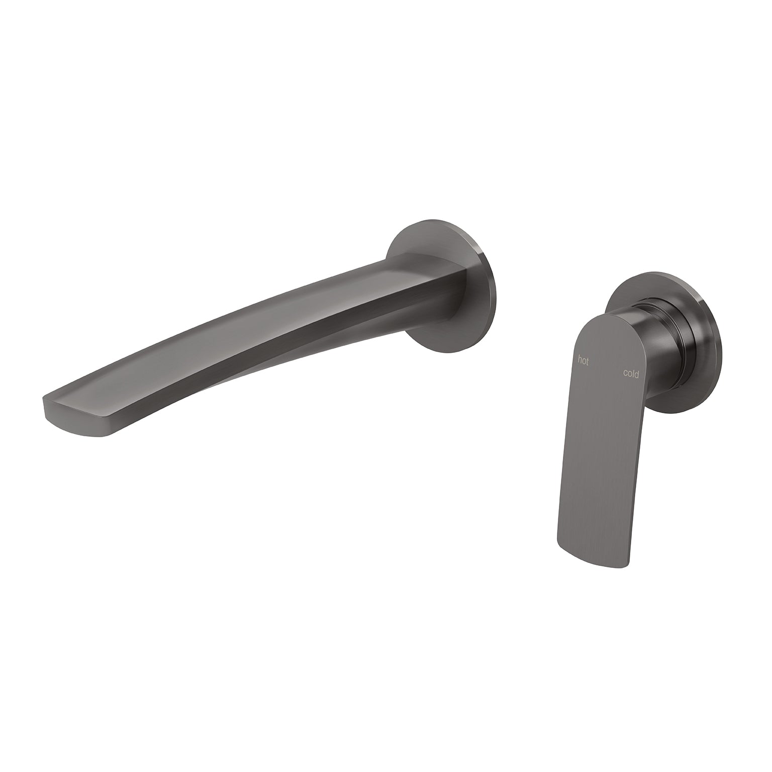 PHOENIX MEKKO SWITCHMIX LEAD FREE WALL BASIN / BATH MIXER SET ROUND PLATE 222MM BRUSHED CARBON