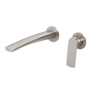 PHOENIX MEKKO SWITCHMIX WALL BASIN / BATH MIXER SET ROUND PLATE 222MM BRUSHED NICKEL