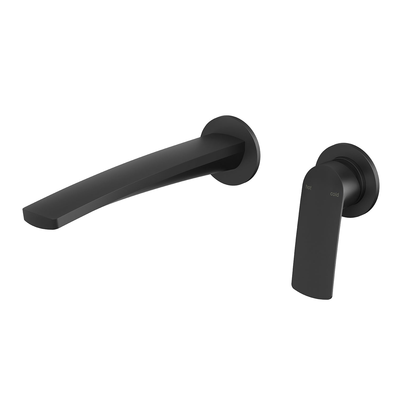 PHOENIX MEKKO SWITCHMIX LEAD FREE WALL BASIN / BATH MIXER SET ROUND PLATE 222MM MATTE BLACK