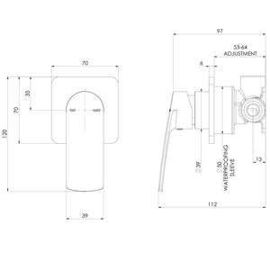 PHOENIX MEKKO SWITCHMIX SHOWER / WALL MIXER COMPLETE KIT 120MM CHROME