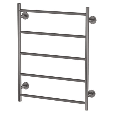 PHOENIX RADII 5-BARS ROUND HEATED TOWEL LADDER BRUSHED CARBON 550MM