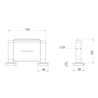 PHOENIX RADII SQUARE SOAP DISH 164MM STAINLESS STEEL