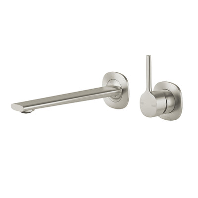 PHOENIX VASK SWITCHMIX LEAD FREE WALL BASIN / BATH MIXER SET PIN UP 218MM COMPLETE KIT BRUSHED NICKEL