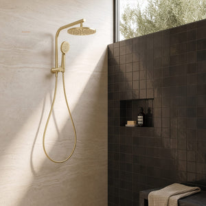 PHOENIX VIVID SLIMLINE COMPACT TWIN SHOWER BRUSHED GOLD