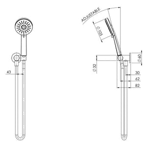 PHOENIX VIVID SLIMLINE HAND SHOWER BRUSHED GOLD
