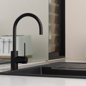 PHOENIX VIVID SLIMLINE SINK MIXER GOOSENECK 160MM MATTE BLACK