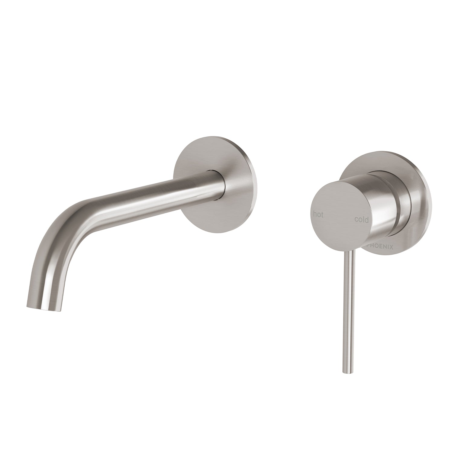 PHOENIX VIVID SLIMLINE LEAD FREE SWITCHMIX WALL BASIN / BATH MIXER SET 175MM COMPLETE KIT BRUSHED NICKEL