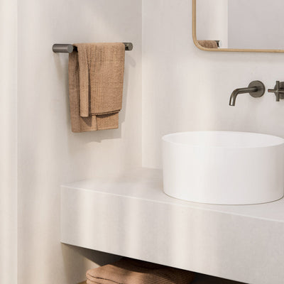 PHOENIX VIVID SLIMLINE NON-HEATED HAND TOWEL RAIL BRUSHED CARBON 350MM