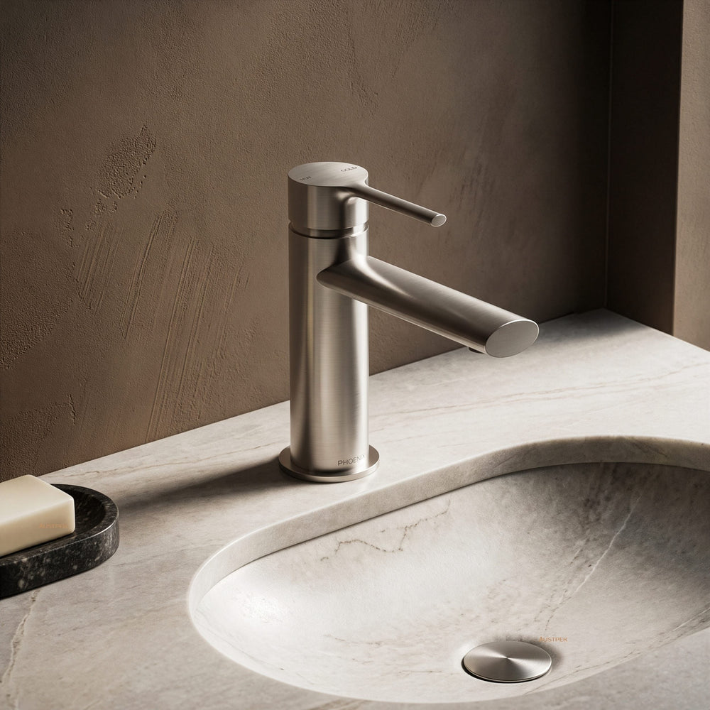 PHOENIX VIVID SLIMLINE OVAL BASIN MIXER BRUSHED NICKEL