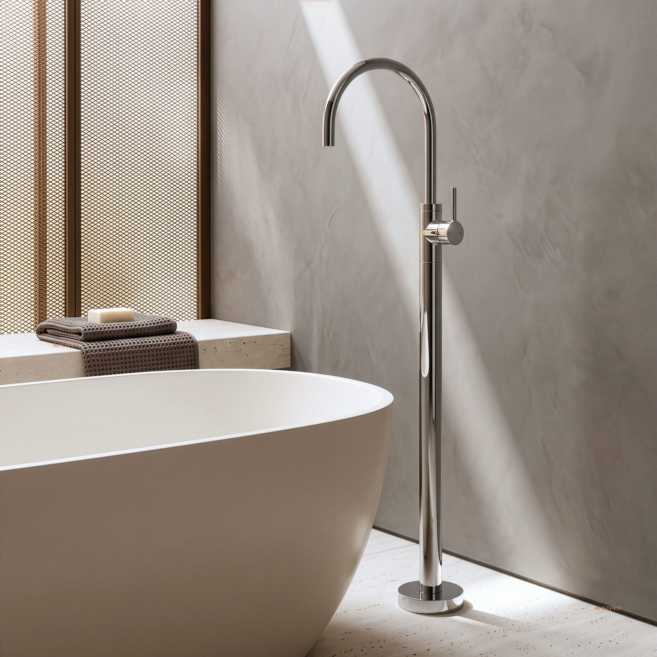 PHOENIX VIVID SLIMLINE OVAL FLOOR MOUNTED BATH MIXER CHROME