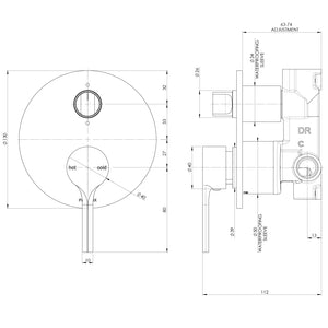 PHOENIX VIVID SLIMLINE SWITCHMIX OVAL SHOWER / BATH DIVERTER MIXER COMPLETE KIT BRUSHED NICKEL