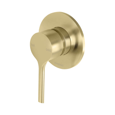 PHOENIX VIVID SLIMLINE OVAL SWITCHMIX LEAD FREE SHOWER / WALL MIXER COMPLETE KIT BRUSHED GOLD