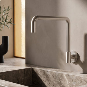 PHOENIX VIVID SLIMLINE PLUS WALL SINK OUTLET 240MM BRUSHED NICKEL
