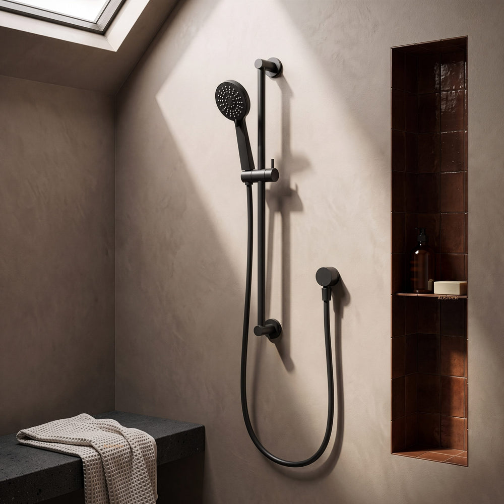PHOENIX VIVID SLIMLINE RAIL SHOWER MATTE BLACK