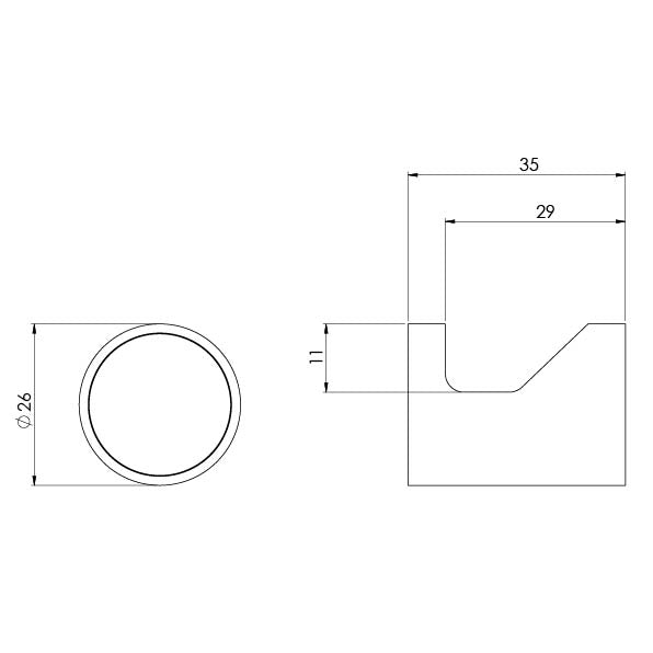 PHOENIX VIVID SLIMLINE ROBE HOOK BRUSHED CARBON